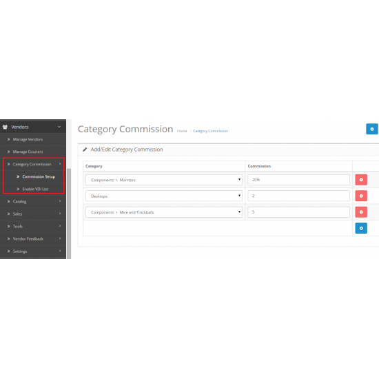 Multi Vendor / Drop Shipper Category Commission Module