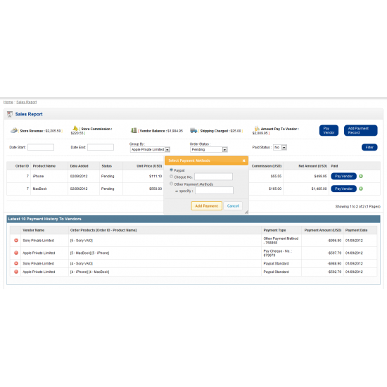 Multi Vendor / DropShipper Module