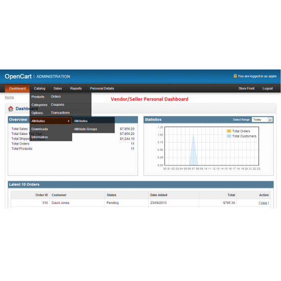 Multi Vendor / DropShipper Module (OpenCart Addon - vQmod)