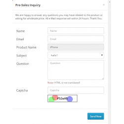 Product Inquiry (OpenCart Addon - vQmod)
