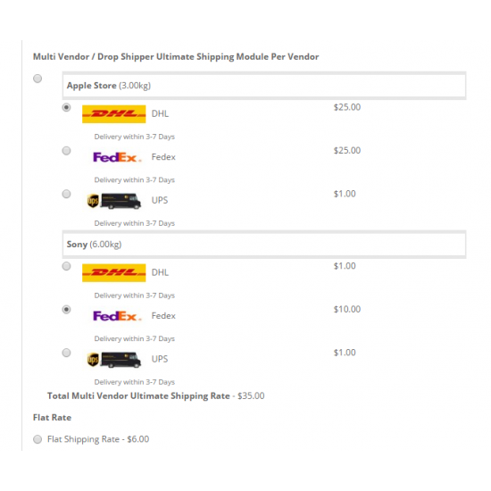 Multi Vendor / Drop Shipper Ultimate Shipping Module Per Vendor