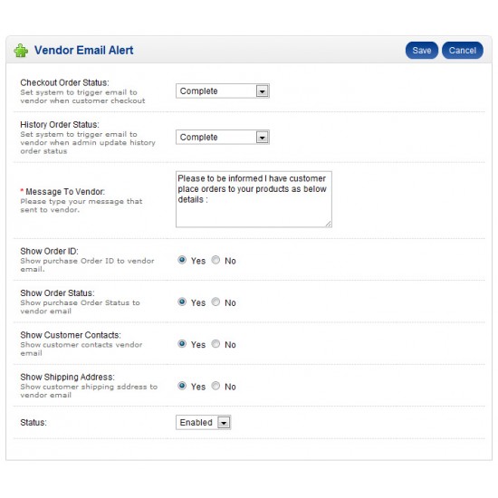 Vendor / DropShipper Module