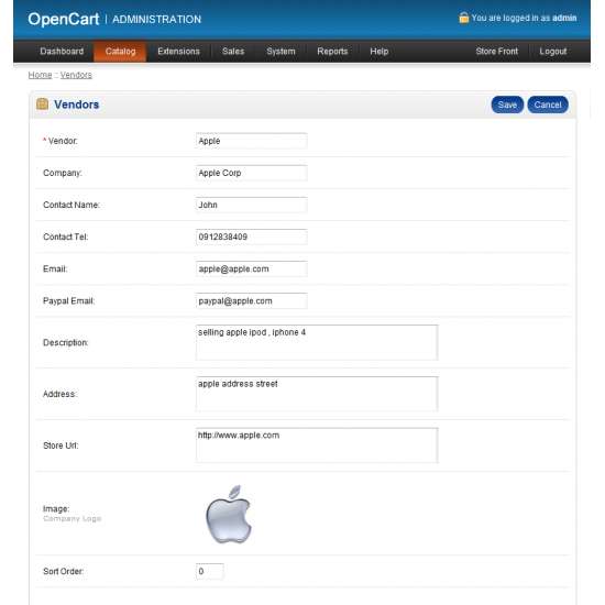 Vendor / DropShipper Module