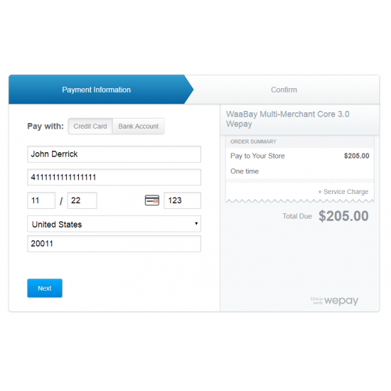 Multi Merchant Core 3.0 WePay Payment Gateway